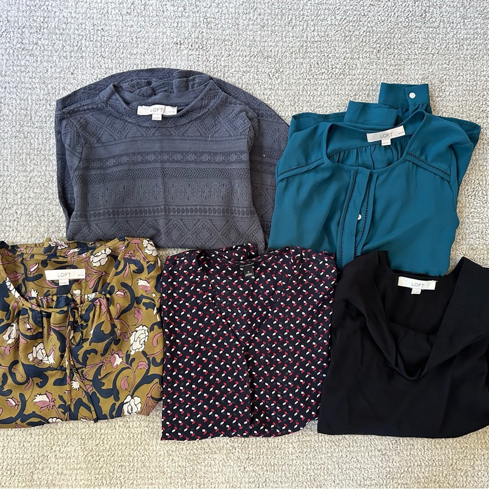 Bundle of 5 Loft Blouses and Sweaters